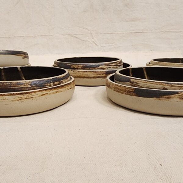 Small Brown & White Plates Set - 10 - Image 3