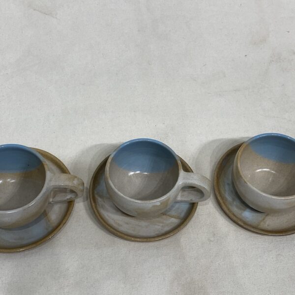 Brown small platter and Tea cup (Set-8)