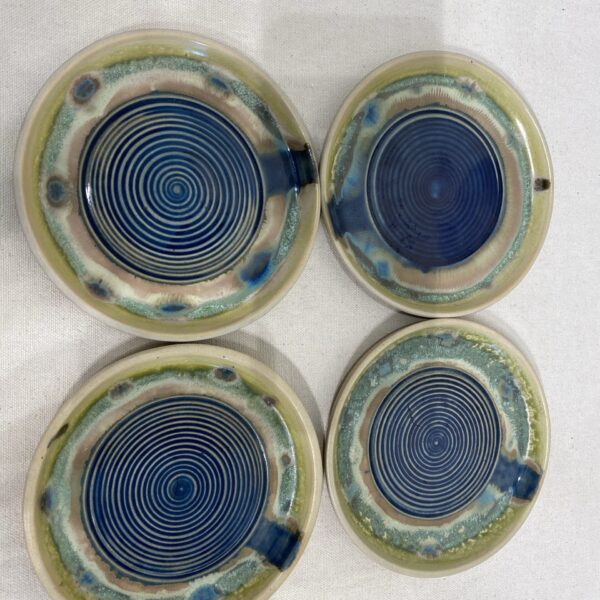 Light green ceramic platters (set-8)