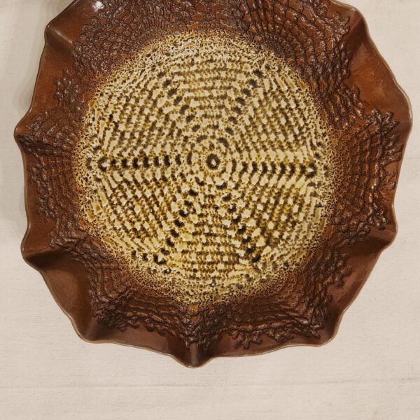 Brown And Offwhite Big Platter
